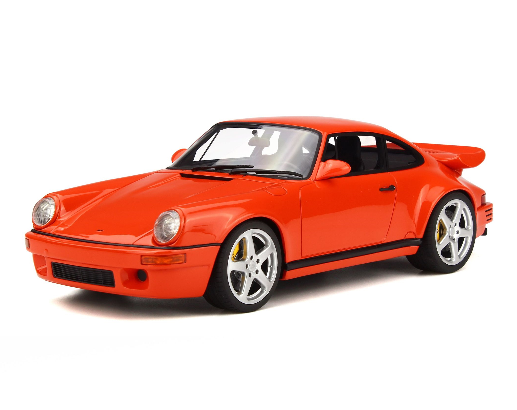 1:18 scale orange Porsche 911 diecast model